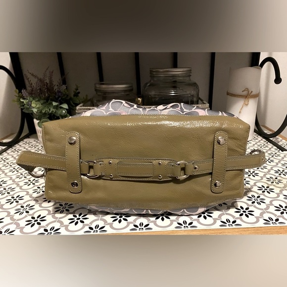 Coach Ashley Signature Sateen Grey Leather Satchel w/Strap - Picture 4 of 7